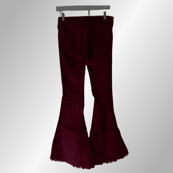 NEW Free People Corduroy Flared Bell Bottoms Freyed Hemline - Picture 6 of 7